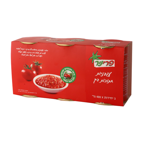 עגבניות חתוכות דק  בתרכיז עגבניות מארז שלשיה